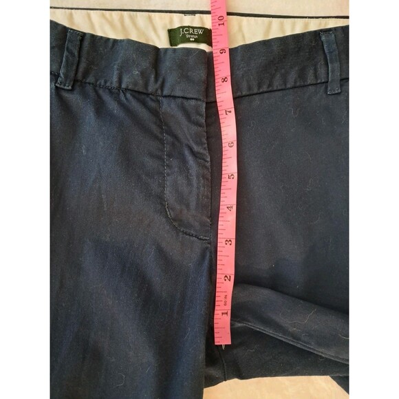 J. Crew City Fit Cropped Pants Navy Blue Cotton Blend Stetch Size 4 - Picture 8 of 10